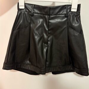 Glam Black Faux Leather Shorts